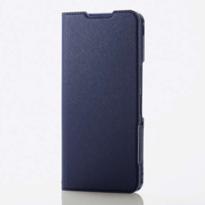ELECOM ソフトレザーケース AQUOS wish4用 手帳型 ウルトラスリムタイプ ネイビー PM-S241PLFUJNV