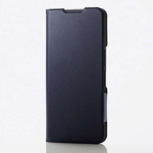 ELECOM ソフトレザーケース AQUOS wish4用 手帳型 ウルトラスリムタイプ ネイビー PM-S241PLFUNV