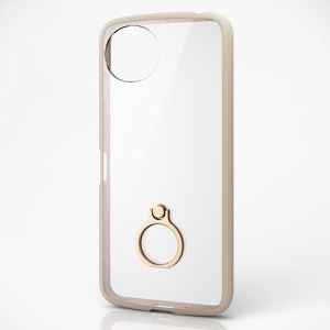 ELECOM ハイブリッドケース 《TOUGH SLIM LITE》 AQUOS wish4用 リング付 カフェオレ PM-S241TSLFCRBE