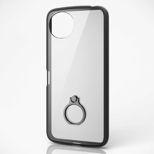 ELECOM ハイブリッドケース 《TOUGH SLIM LITE》 AQUOS wish4用 リング付 ブラック PM-S241TSLFCRBK