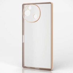 ELECOM ソフトケース AQUOS R9用 メタリックゴールド PM-S242UCTMKGD