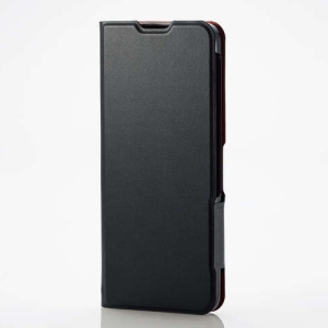 ELECOM ソフトレザーケース BASIO active2シンプルスマホ7・activeシンプルスマホ6用 手帳型 ウルトラスリムタイプ ブラック PM-S243PLFUBK