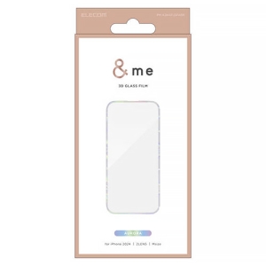 ELECOM 液晶保護ガラスフィルム 《&me》 iPhone16・15用 高透明 フレーム付 オーロラ 液晶保護ガラスフィルム 《&me》 iPhone16・15用 高透明 フレーム付 オーロラ PM-A24AFLGFARR
