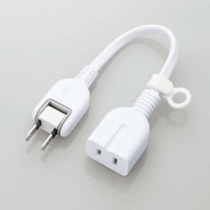 ELECOM 電源延長コード シャッター付 コード長0.1m T-X01-2101WH