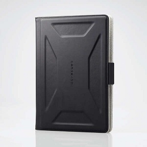 ELECOM ZEROSHOCKケース 手帳型 タブレット8.5〜11.5インチ用 360度回転 3アングル 磁石・ハンドホールドベルト付 TB-10ZEROUBK