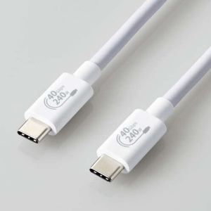 ELECOM USB4ケーブル TypeC-TypeC 長さ1.0m ホワイト USB4ケーブル TypeC-TypeC 長さ1.0m ホワイト USB4-CCPE10NWH