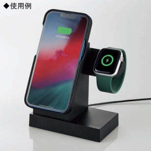 ELECOM 2in1マグネットワイヤレス充電スタンド(7.5W+Apple Watch) 2in1マグネットワイヤレス充電スタンド(7.5W+Apple Watch) W-MS05BK 画像2