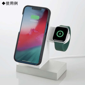 ELECOM 2in1マグネットワイヤレス充電スタンド(7.5W+Apple Watch) 2in1マグネットワイヤレス充電スタンド(7.5W+Apple Watch) W-MS05WH 画像2