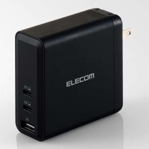 ELECOM ノートPC向けACアダプター USB PD対応 140W TypeC×2 USB-A×1 スイングプラグ ブラック ノートPC向けACアダプター USB PD対応 140W TypeC×2 USB-A×1 スイングプラグ ブラック ACDC-PD96140BK