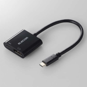 ELECOM Type-C映像変換アダプタ TypeC-DisplayPort&給電ポート ブラック Type-C映像変換アダプタ TypeC-DisplayPort&給電ポート ブラック AD-CDPPDBK2