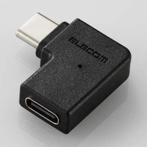 ELECOM USB Type-Cアダプタ L字 横向き ブラック AD-CFCML01BK