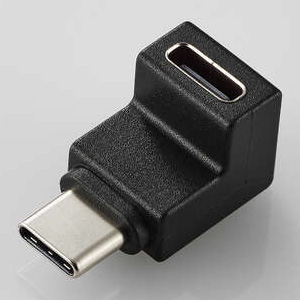 ELECOM USB Type-Cアダプタ L字 縦向き ブラック AD-CFCML02BK