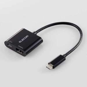 ELECOM Type-C映像変換アダプタ TypeC-HDMI&給電ポート ブラック Type-C映像変換アダプタ TypeC-HDMI&給電ポート ブラック AD-CHDMIPDBK2