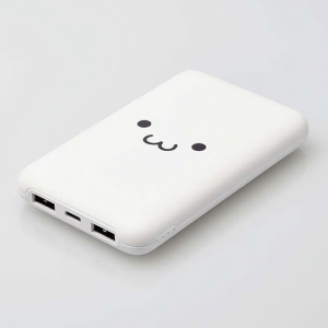 ELECOM モバイルバッテリー リチウムイオン電池 薄型 USB PD 20W 10000mAh USB Type-C入出力1ポート USB-A出力2ポート しろちゃん(ホワイト×ブラック) モバイルバッテリー リチウムイオン電池 薄型 USB PD 20W 10000mAh USB Type-C入出力1ポート USB-A出力2ポート しろちゃん(ホワイト×ブラック) DE-C44-10000WF