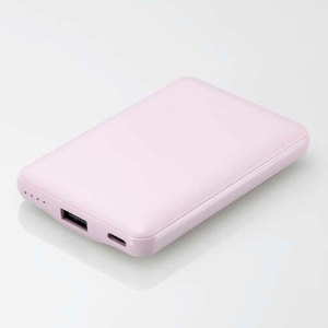 ELECOM モバイルバッテリー リチウムイオン電池 薄型 15W出力 5000mAh USB Type-C入出力1ポート USB-A出力1ポート &me ラベンダー DE-C45-5000PU