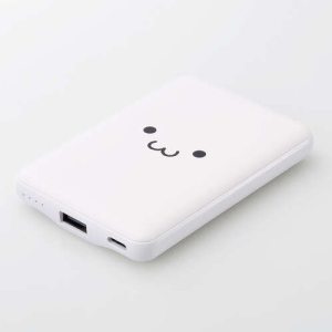 ELECOM モバイルバッテリー リチウムイオン電池 薄型 15W出力 5000mAh USB Type-C入出力1ポート USB-A出力1ポート しろちゃん DE-C45-5000WF