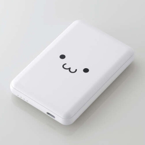 ELECOM モバイルバッテリー リチウムイオン電池 15W 5000mAh USB Type-C入出力×1 しろちゃん DE-C48-5000WF