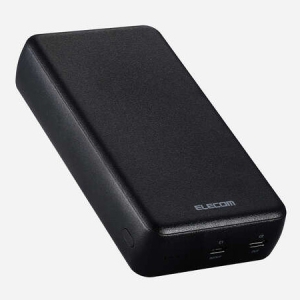 ELECOM モバイルバッテリー リチウムイオン電池 20000mAh USB PD対応 20W TypeC入出力×2 ブラック DE-C52-20000BK