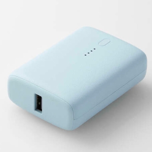 ELECOM モバイルバッテリー リチウムイオン電池 USB PD 20W 10000mAh USB Type-C入出力×1 USB-A出力×1 &me ペールブルー DE-C56L-10000BU