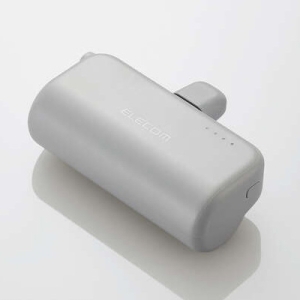 ELECOM モバイルバッテリー リチウムイオン電池 直差し 12W 5000mAh USB Type-C入力1ポート Lightning出力プラグ ダークグレー DE-C59L-5000DGY