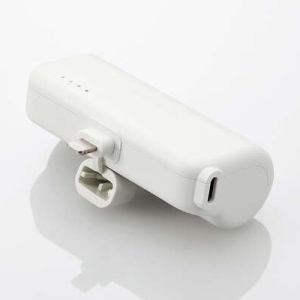 ELECOM モバイルバッテリー リチウムイオン電池 直差し 12W 5000mAh USB Type-C入力1ポート Lightning出力プラグ シルバーホワイト モバイルバッテリー リチウムイオン電池 直差し 12W 5000mAh USB Type-C入力1ポート Lightning出力プラグ シルバーホワイト DE-C59L-5000SWH 画像2