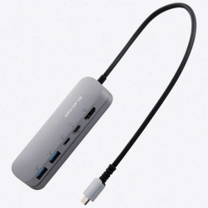 ELECOM Type-C ドッキングステーション アルミボディ 固定用スタンド付き USB-A×2 HDMI×1 TypeC×2 シルバー Type-C ドッキングステーション アルミボディ 固定用スタンド付き USB-A×2 HDMI×1 TypeC×2 シルバー DST-C18SV