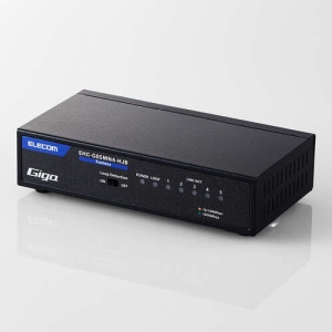 ELECOM Giga対応スイッチングHub 5ポート 金属筐体 磁石付き 電源内蔵モデル ブラック Giga対応スイッチングHub 5ポート 金属筐体 磁石付き 電源内蔵モデル ブラック EHC-G05MN4-HJB