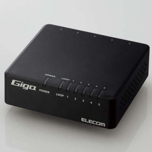 ELECOM Giga対応スイッチングHub 5ポート 磁石付き プラスチック筐体 電源外付モデル ブラック Giga対応スイッチングHub 5ポート 磁石付き プラスチック筐体 電源外付モデル ブラック EHC-G05PA4-JB