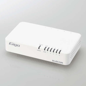 ELECOM Giga対応スイッチングHub 5ポート 磁石付き プラスチック筐体 電源内蔵モデル ホワイト EHC-G05PN4-JW