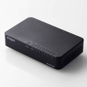ELECOM Giga対応スイッチングHub 8ポート プラスチック筐体 電源外付モデル ブラック EHC-G08PA4-B