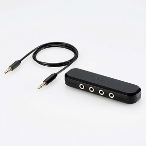 ELECOM オーディオ分配アダプタ 3分配 ケーブル付 ブラック EHP-35AD03BK