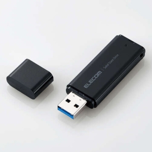 ELECOM 外付けSSD ポータブル USB 5Gbps USB3.2(Gen1) 小型 キャップ式 2TB ブラック 外付けSSD ポータブル USB 5Gbps USB3.2(Gen1) 小型 キャップ式 2TB ブラック ESD-EMC2000GBK
