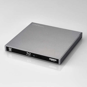 ELECOM Blu-rayディスクドライブ forMac USB3.2 Gen1 スリム Type-Cケーブル付属 グレー LBD-PWB6U3CMGY