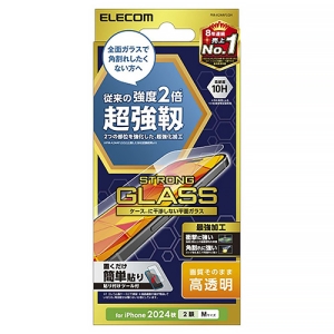ELECOM 液晶保護ガラスフィルム iPhone 16・15用 超強靭 高透明 液晶保護ガラスフィルム iPhone 16・15用 超強靭 高透明 PM-A24AFLGH