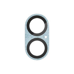 ELECOM カメラレンズ保護ガラスカバー 《&Me》 iPhone 16・16Plus用 全面グリッター仕様 ブルー PM-A24AFLLP6BU