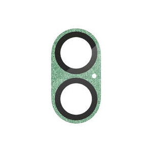 ELECOM カメラレンズ保護ガラスカバー 《&Me》 iPhone 16・16Plus用 全面グリッター仕様 グリーン PM-A24AFLLP6GN
