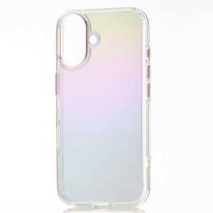 ELECOM ハイブリッドケース 《&me》 iPhone16用 オーロラ ストラップシート付 クリア PM-A24AHVCACR