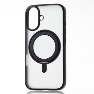 ELECOM ハイブリッドケース 《MAGKEEP》 iPhone16用 スタンド機能付 ブラック PM-A24AMAGSTBK