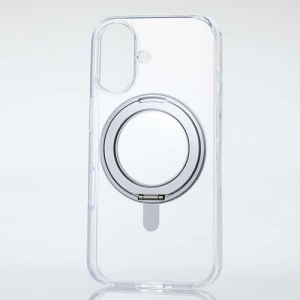 ELECOM ハイブリッドケース 《MAGKEEP》 iPhone16用 スタンド機能付 グレー PM-A24AMAGSTGY