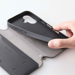 ELECOM ソフトレザーケース iPhone16用 手帳型 耐衝撃 磁石付 ブラック ソフトレザーケース iPhone16用 手帳型 耐衝撃 磁石付 ブラック PM-A24APLFY2BK 画像2