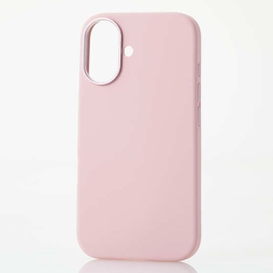 ELECOM ハイブリッドシリコンケース 《&me》 iPhone16用 ショルダーストラップ付 ダスティピンク PM-A24ASCSHPN