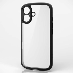 ELECOM ハイブリッドケース 《TOUGH SLIM LITE》 iPhone16用 フレームカラーブラック PM-A24ATSLFCKBK