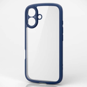 ELECOM ハイブリッドケース 《TOUGH SLIM LITE》 iPhone16用 フレームカラーネイビー PM-A24ATSLFCKNV