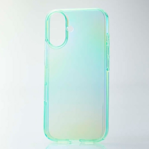 ELECOM ソフトケース 《Meliano》 iPhone16用 クリアオーロラ グリーン PM-A24AUCAGN