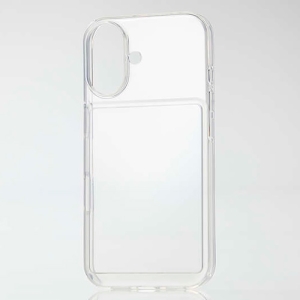 ELECOM ソフトケース iPhone16用 推し活ポケット クリア PM-A24AUCTFCR