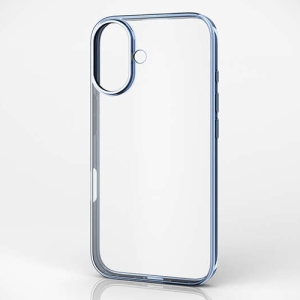 ELECOM ソフトケース iPhone16用 サイドメッキ メタリックペールブルー ソフトケース iPhone16用 サイドメッキ メタリックペールブルー PM-A24AUCTMBU