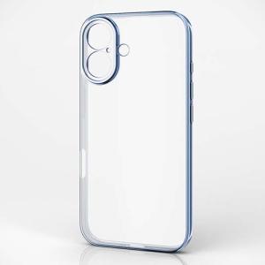 ELECOM ソフトケース iPhone16用 メタリック加工 メタリックペールブルー ソフトケース iPhone16用 メタリック加工 メタリックペールブルー PM-A24AUCTMKBU