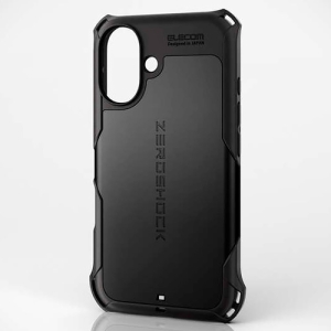 ELECOM ハイブリッドケース 《ZEROSHOCK》 iPhone16用 ブラック PM-A24AZEROBK