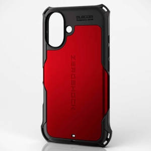 ELECOM ハイブリッドケース 《ZEROSHOCK》 iPhone16用 レッド PM-A24AZERORD