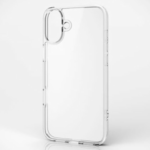 ELECOM ハイブリッドガラスケース iPhone16Plus用 クリア PM-A24BHVCG1CR